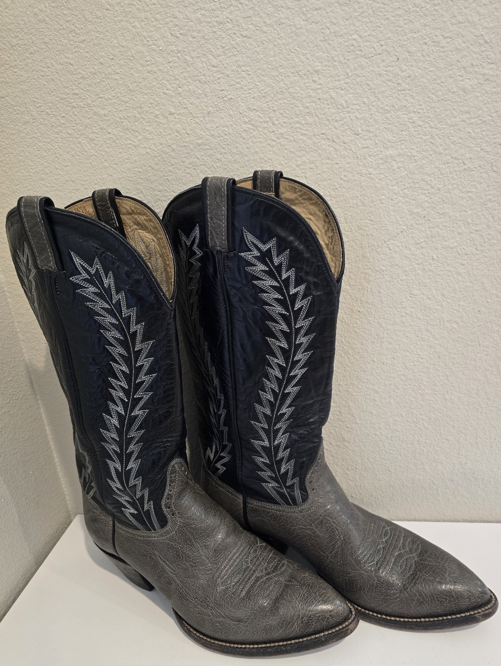 HONDO Cowboy Boots Gray Leather Men's 9.5D